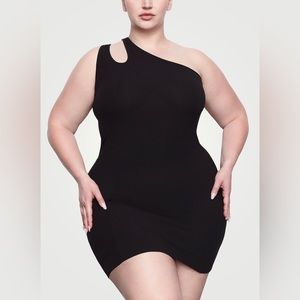 Skims soft lounge cut out one shoulder dress